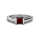 1 - Izna Princess Cut Red Garnet Solitaire Engagement Ring 