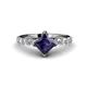 1 - Alicia Square Cut Iolite and Diamond Engagement Ring 