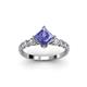 2 - Alicia Princess Cut Tanzanite and Diamond Engagement Ring 