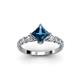 2 - Alicia Princess Cut Blue Topaz and Diamond Engagement Ring 
