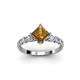 2 - Alicia Princess Cut Citrine and Diamond Engagement Ring 