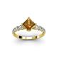 2 - Alicia Princess Cut Citrine and Diamond Engagement Ring 