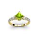 2 - Alicia Princess Cut Peridot and Diamond Engagement Ring 