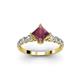2 - Alicia Princess Cut Rhodolite Garnet and Diamond Engagement Ring 
