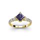 2 - Alicia Square Cut Iolite and Diamond Engagement Ring 
