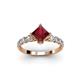 2 - Alicia Diamond and Princess Cut Lab Created Ruby Engagement Ring 