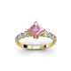 2 - Alicia Princess Cut Pink Tourmaline and Diamond Engagement Ring 