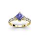 2 - Alicia Princess Cut Tanzanite and Diamond Engagement Ring 