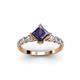 2 - Alicia Square Cut Iolite and Diamond Engagement Ring 