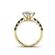 4 - Alicia Princess Cut White Sapphire and Black Diamond Engagement Ring 