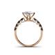 4 - Alicia Princess Cut White Sapphire and Black Diamond Engagement Ring 