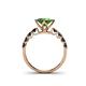 4 - Alicia Princess Cut Green Garnet and Black Diamond Engagement Ring 
