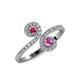 4 - Raene Rhodolite Garnet and Pink Sapphire with Side Diamonds Bypass Ring 