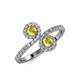 4 - Kevia Yellow Sapphire and Yellow Diamond with Side Diamonds Bypass Ring 