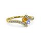 3 - Eleni Citrine and Tanzanite with Side Diamonds Bypass Ring 