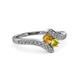 3 - Eleni Citrine and Yellow Diamond with Side Diamonds Bypass Ring 