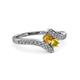 3 - Eleni Citrine and Yellow Sapphire with Side Diamonds Bypass Ring 