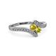 3 - Eleni Yellow Sapphire and Yellow Diamond with Side Diamonds Bypass Ring 