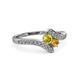 3 - Eleni Yellow Sapphire and Citrine with Side Diamonds Bypass Ring 