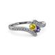 3 - Eleni Yellow Sapphire and Iolite with Side Diamonds Bypass Ring 