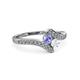 3 - Eleni Tanzanite and White Sapphire with Side Diamonds Bypass Ring 