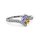 3 - Eleni Tanzanite and Citrine with Side Diamonds Bypass Ring 