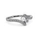 3 - Eleni White Sapphire and Diamond with Side Diamonds Bypass Ring 