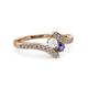 3 - Eleni White Sapphire and Iolite with Side Diamonds Bypass Ring 