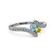 3 - Eleni Aquamarine and Yellow Diamond with Side Diamonds Bypass Ring 