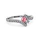 3 - Eleni Pink Tourmaline and Diamond with Side Diamonds Bypass Ring 