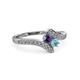 3 - Eleni Iolite and Aquamarine with Side Diamonds Bypass Ring 