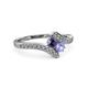 3 - Eleni Iolite and Tanzanite with Side Diamonds Bypass Ring 