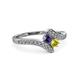 3 - Eleni Iolite and Yellow Diamond with Side Diamonds Bypass Ring 