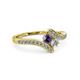 3 - Eleni Iolite and Diamond with Side Diamonds Bypass Ring 