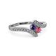 3 - Eleni Iolite and Rhodolite Garnet with Side Diamonds Bypass Ring 