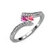 4 - Eleni Pink Sapphire and Pink Tourmaline with Side Diamonds Bypass Ring 