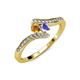 4 - Eleni Citrine and Tanzanite with Side Diamonds Bypass Ring 