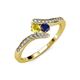 4 - Eleni Yellow and Blue Sapphire with Side Diamonds Bypass Ring 