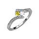 4 - Eleni Yellow and White Sapphire with Side Diamonds Bypass Ring 