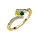 4 - Eleni Yellow Sapphire and Emerald with Side Diamonds Bypass Ring 