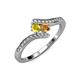4 - Eleni Yellow Sapphire and Citrine with Side Diamonds Bypass Ring 
