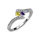 4 - Eleni Yellow Sapphire and Iolite with Side Diamonds Bypass Ring 