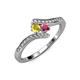 4 - Eleni Yellow Sapphire and Rhodolite Garnet with Side Diamonds Bypass Ring 