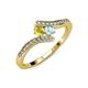 4 - Eleni Yellow Sapphire and Aquamarine with Side Diamonds Bypass Ring 