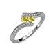4 - Eleni Yellow Sapphire with Side Diamonds Bypass Ring 