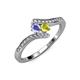 4 - Eleni Tanzanite and Yellow Diamond with Side Diamonds Bypass Ring 