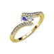 4 - Eleni Tanzanite and Diamond with Side Diamonds Bypass Ring 