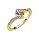 4 - Eleni Tanzanite and Citrine with Side Diamonds Bypass Ring 