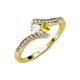 4 - Eleni White and Yellow Sapphire with Side Diamonds Bypass Ring 