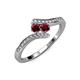 4 - Eleni Ruby with Side Diamonds Bypass Ring 